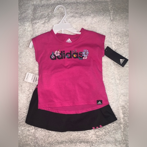 adidas Matching Sets Adidas Baby Girl 2 Piece Pink And Black Set